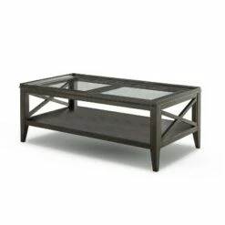 Mabel Tempered Glass Top Coffee Table - HOMES: Inside + Out Gray -Coffee Tables Elegant store unnamed file 2270