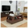 Carmona Contemporary Multi-Storage Coffee Table with Side Shelves Walnut - HOMES: Inside + Out 1 Carmona Contemporary Multi-Storage Coffee Table with Side Shelves Walnut - HOMES: Inside + Out -Coffee Tables Elegant store unnamed file 2282