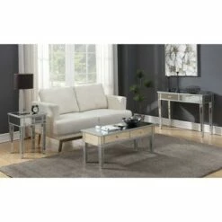 Gold Coast Mirror Coffee Table with Two Drawers Mirror/Silver Frame - Breighton Home -Coffee Tables Elegant store unnamed file 2293