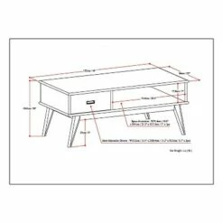 48" Tierney Solid Hardwood Mid Century Coffee Table Medium Auburn Brown - WyndenHall -Coffee Tables Elegant store unnamed file 2341