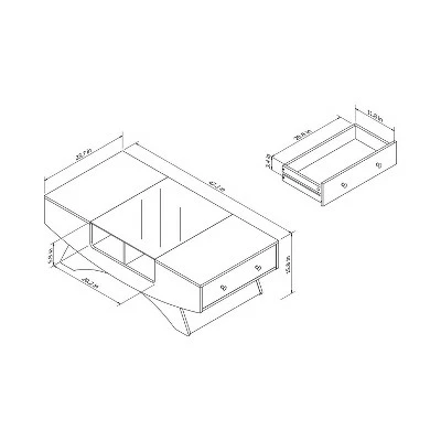 Kasha Curved Multi-storage Coffee Table White/Light Walnut - HOMES: Inside + Out 5 Kasha Curved Multi-storage Coffee Table White/Light Walnut - HOMES: Inside + Out - Image 3