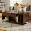 44" Modern 2 Drawer Storage Coffee Table Dark Walnut - Saracina Home -Coffee Tables Elegant store unnamed file 2401