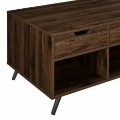 44" Modern 2 Drawer Storage Coffee Table Dark Walnut - Saracina Home -Coffee Tables Elegant store unnamed file 2404
