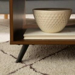 44" Modern 2 Drawer Storage Coffee Table Dark Walnut - Saracina Home -Coffee Tables Elegant store unnamed file 2407