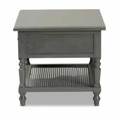 Sheldon Vintage Wood 2 Drawer Coffee Table Gray - Baxton Studio -Coffee Tables Elegant store unnamed file 2441