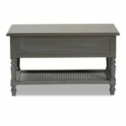 Sheldon Vintage Wood 2 Drawer Coffee Table Gray - Baxton Studio -Coffee Tables Elegant store unnamed file 2442