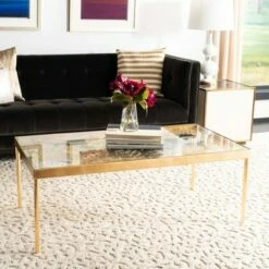 Leilani Palm Leaf Coffee Table Gold Leaf - Safavieh