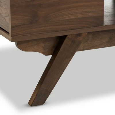 Ashfield Mid Century Modern Walnut Finished Wood 2 Drawer Coffee Table Brown - Baxton Studio 8 Ashfield Mid Century Modern Walnut Finished Wood 2 Drawer Coffee Table Brown - Baxton Studio - Image 6