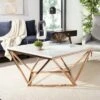 Topeka Marble Top Cocktail Table Rose Gold - Safavieh -Coffee Tables Elegant store unnamed file 2482