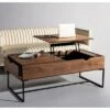 Nolen Lift Top Coffee Table Walnut/Black - Safavieh