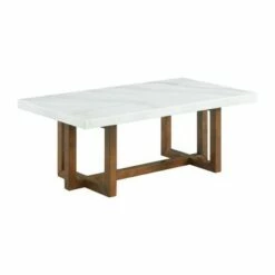 Meyers Marble Rectangular Coffee Table White - Picket House Furnishings