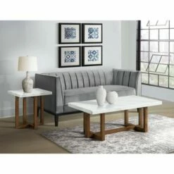 Meyers Marble Rectangular Coffee Table White - Picket House Furnishings -Coffee Tables Elegant store unnamed file 2511