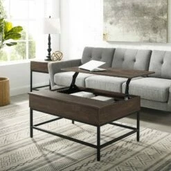 Jacobsen Lift Top Storage Coffee Table Brown/Charcoal - Crosley -Coffee Tables Elegant store unnamed file 2546