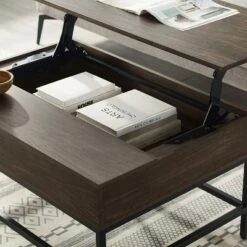Jacobsen Lift Top Storage Coffee Table Brown/Charcoal - Crosley -Coffee Tables Elegant store unnamed file 2548