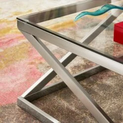 Severin Glass Top with Brushed Nickel Coffee Table Silver - Inspire Q 9 Severin Glass Top with Brushed Nickel Coffee Table Silver - Inspire Q -Coffee Tables Elegant store unnamed file 2565