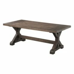 Flynn Trestle Coffee Table Walnut Brown - Picket House Furnishings