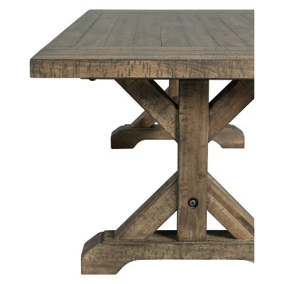 Flynn Trestle Coffee Table Walnut Brown - Picket House Furnishings 6 Flynn Trestle Coffee Table Walnut Brown - Picket House Furnishings - Image 4