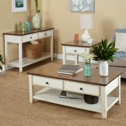 Charleston Coffee Table Off White/Chestnut - Buylateral -Coffee Tables Elegant store unnamed file 2588