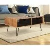 42" Lindsay Foldable Coffee Table Brown/Black - Summerland Home -Coffee Tables Elegant store unnamed file 2618