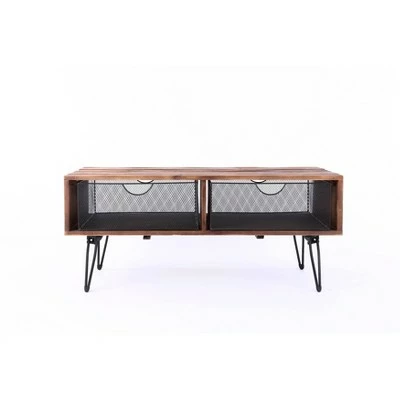 42" Lindsay Foldable Coffee Table Brown/Black - Summerland Home 4 42" Lindsay Foldable Coffee Table Brown/Black - Summerland Home - Image 2