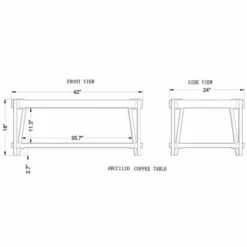 Alaterre Furniture Ryegate Live Edge Solid Wood Coffee Table Metal and Wood -Coffee Tables Elegant store unnamed file 2660