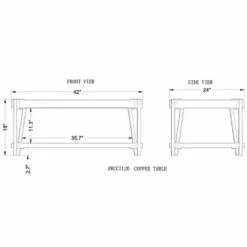 Alaterre Furniture Ryegate Live Edge Solid Wood Coffee Table Metal and Wood -Coffee Tables Elegant store unnamed file 2661