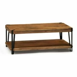 Alaterre Furniture Ryegate Live Edge Solid Wood Coffee Table Metal and Wood -Coffee Tables Elegant store unnamed file 2662