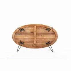 44" Hayward Oval Coffee Table Brown/Black - Summerland Home -Coffee Tables Elegant store unnamed file 2670