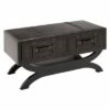 Faux Leather Trunk Coffee Table Brown - Olivia & May