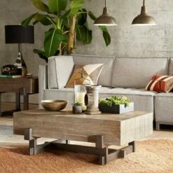 Ink+Ivy Timber Coffee Table Reclaimed Brown/Gun Metal