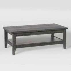 Hollywood Coffee Table with Drawers Dark Gray - CorLiving