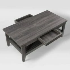 Hollywood Coffee Table with Drawers Dark Gray - CorLiving -Coffee Tables Elegant store unnamed file 2735