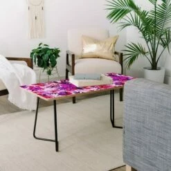 Schatzi Marion Floral Coffee Table - Deny Designs Black