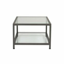 36" Camber Modern Coffee Table with Clear Glass Pewter - Studio Designs Home -Coffee Tables Elegant store unnamed file 2815