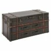 Wood and Leather Trunk Coffee Table Brown - Olivia & May -Coffee Tables Elegant store unnamed file 2819