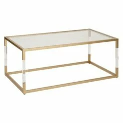 Metal and Glass Coffee Table Gold - Olivia & May