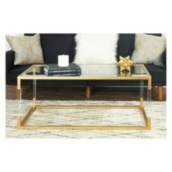 Metal and Glass Coffee Table Gold - Olivia & May -Coffee Tables Elegant store unnamed file 2824