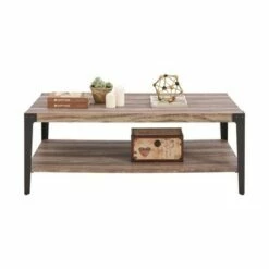 Modern Industrial Coffee Table Metal/Distressed Wood - Danya B. -Coffee Tables Elegant store unnamed file 2834