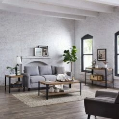 Modern Industrial Coffee Table Metal/Distressed Wood - Danya B. -Coffee Tables Elegant store unnamed file 2835