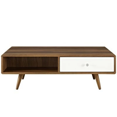 Transmit Coffee Table Walnut White - Modway 4 Transmit Coffee Table Walnut White - Modway - Image 2