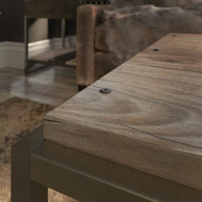 Refinery Coffee Table Rustic Gray - Bush Furniture 4 Refinery Coffee Table Rustic Gray - Bush Furniture - Image 2