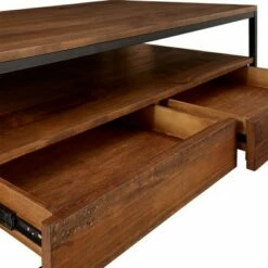 Felicia Rustic Industrial Metal/Wood Cocktail Table Brown - Inspire Q 13 Felicia Rustic Industrial Metal/Wood Cocktail Table Brown - Inspire Q -Coffee Tables Elegant store unnamed file 2864