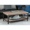 Olivia & May Industrial Coffee Table with Bottom Shelf Brown - Olivia & May