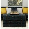 Olivia & May Traditional Linen and Wood Coffee Table Dark Blue - Olivia & May -Coffee Tables Elegant store unnamed file 2887