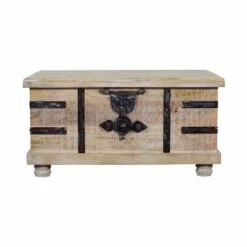 Wooden Lift Top Storage Coffee Table with Metal Inlays Brown/Black - The Urban Port