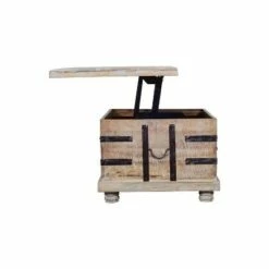 Wooden Lift Top Storage Coffee Table with Metal Inlays Brown/Black - The Urban Port -Coffee Tables Elegant store unnamed file 2899