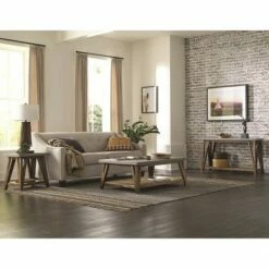 48" Brookside Coffee Table Concrete Coated Top and Wood Light Gray/Brown - Alaterre Furniture -Coffee Tables Elegant store unnamed file 2911