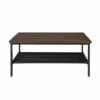 Industrial Modern Wood Top/Metal Frame Coffee Table with Metal Shelf Black/Walnut - OFM -Coffee Tables Elegant store unnamed file 2949