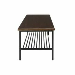 Industrial Modern Wood Top/Metal Frame Coffee Table with Metal Shelf Black/Walnut - OFM -Coffee Tables Elegant store unnamed file 2950