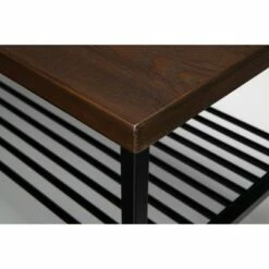 Industrial Modern Wood Top/Metal Frame Coffee Table with Metal Shelf Black/Walnut - OFM -Coffee Tables Elegant store unnamed file 2951